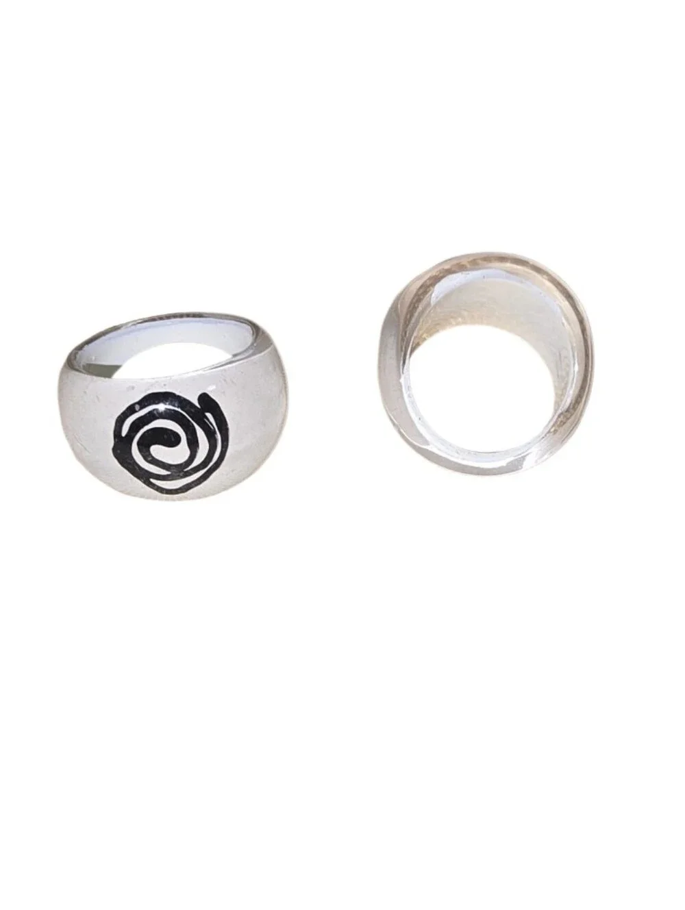 Vintage Rings 18 Pink and 18 White Spiral Statement Rings